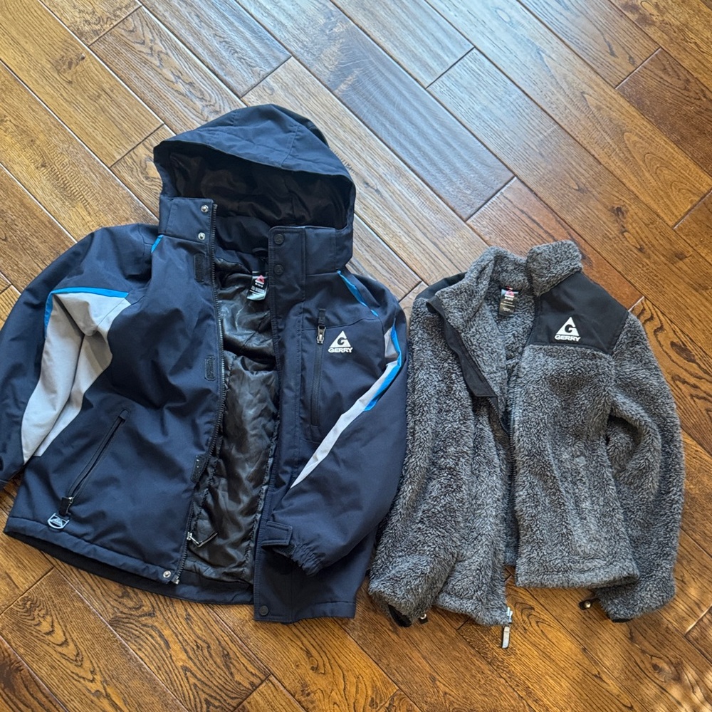 Gerry Kids 3 in 1 winter coat set - navy and Gray size medium boys